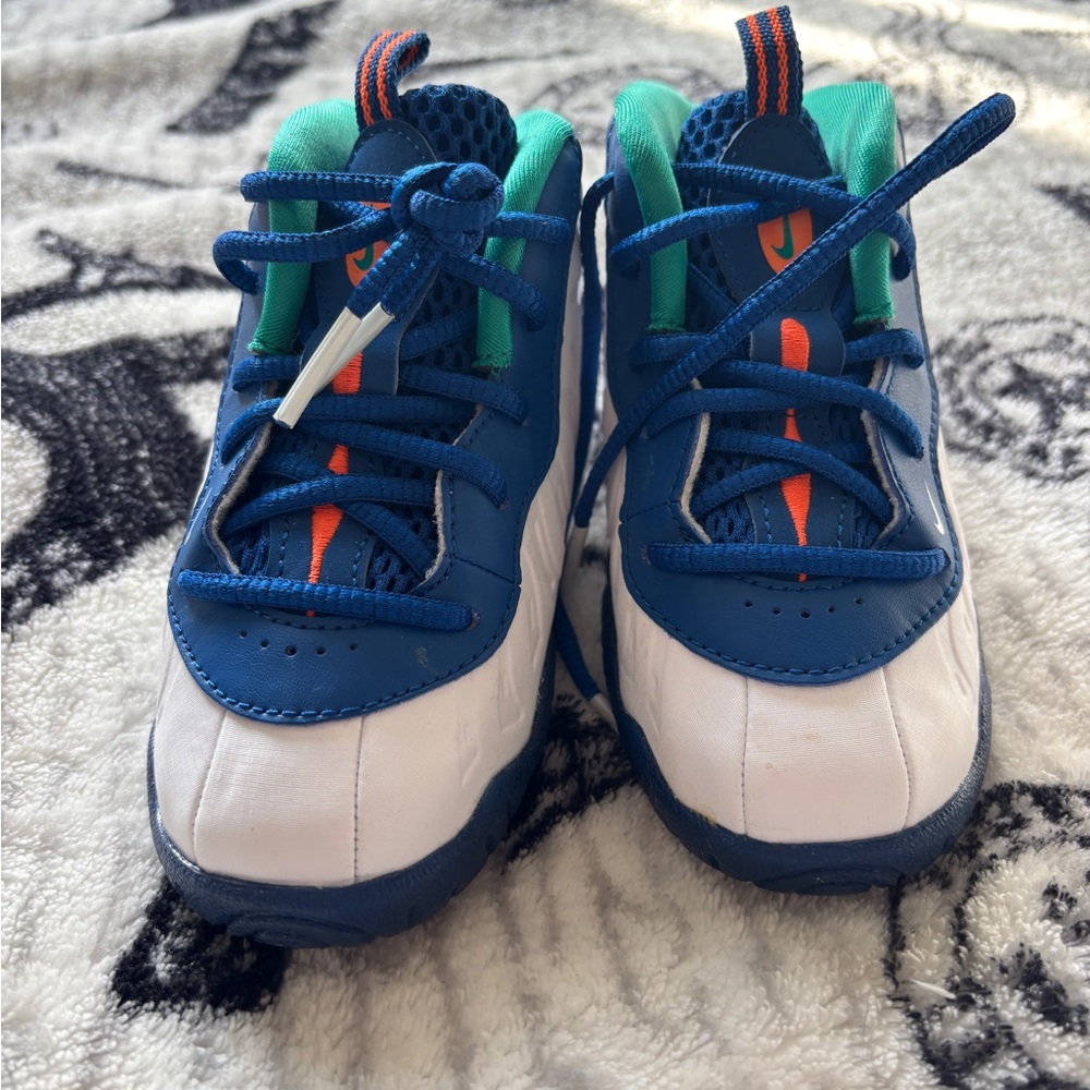 Nike Air Foamposite Little Posite PRO (TD) Sz 8C Toddler White Blue 843769 404